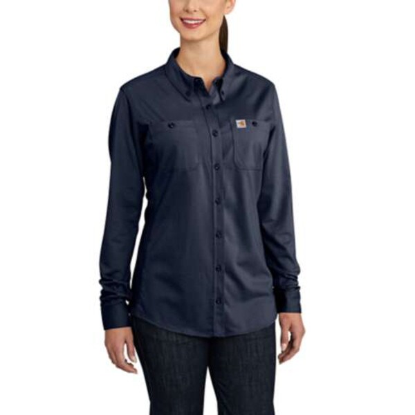 Women's Carhartt FR Force Hybrid Shirt in Navy